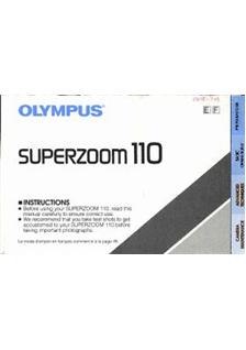 Olympus Superzoom 110 manual. Camera Instructions.